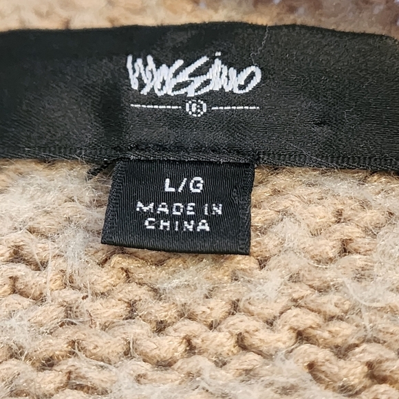 Mossimo Open Front Button Cardigan Sweater Khaki Cream Long Sleeve Sweater - Picture 9 of 13